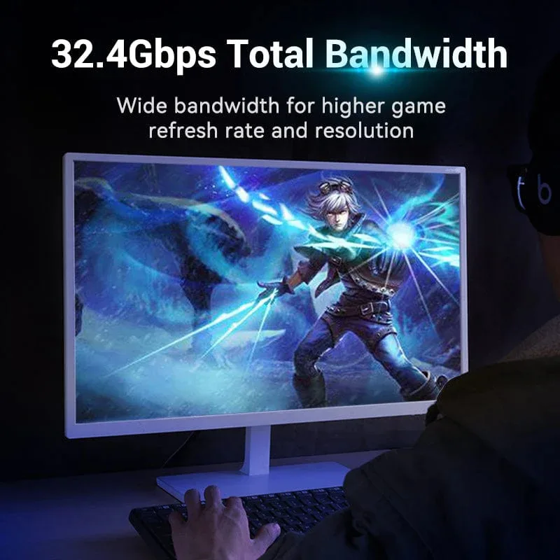 Vention кабел Display Port 1.4 DP M / M 8K 1m - Cotton Braided, Black - HCCBF - Image 48