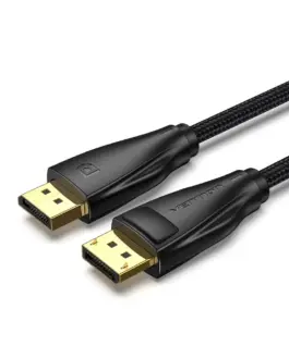 Vention кабел Display Port 1.4 DP M / M 8K 2m - Cotton Braided Black - HCCBH