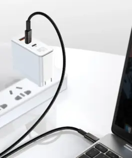 Alternative view of Кабел Baseus Tungsten Gold USB Type-C към USB Type-C, 1м, черен