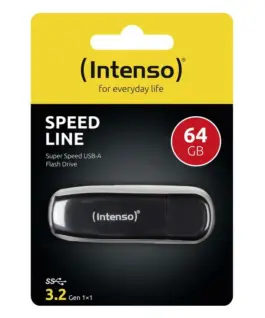ФЛАШ ПАМЕТ Intenso USB flash drive Speed Line – USB 3.2 Gen 1 – 64 GB – Black – PN