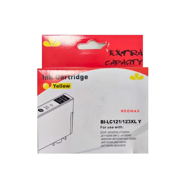 ГЛАВА ЗА BROTHER DCP J132/J152/J552/J752/J4110/MFC J470/J870/J4410/J4510 - HIGH CAPACITY - Yellow - LC123YXL (LC-123YXL)