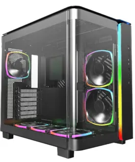 Montech кутия KING 95 Pro Dual Chamber Mid-tower Case 6 ARGB Fans 2 Front Panels Black