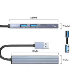 Orico хъб USB3.0/2.0 HUB 3 port + card reader