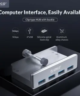 Orico хъб USB 3.0 HUB Clip Type 4 port – Aluminum – MH4PU-SV