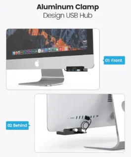 Orico хъб USB 3.0 HUB Clip Type 4 port – aux Micro-USB power input