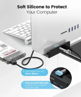 Orico хъб USB 3.0 HUB Clip Type 4 port – aux Micro-USB power input
