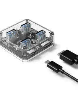 Orico хъб USB3.0 HUB 4 port transparent