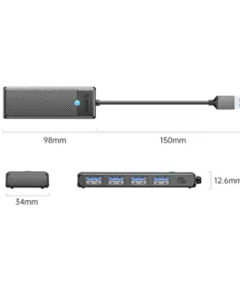 Orico хъб USB3.0 HUB 4 port Black – PAPW4A-U3-015-BK