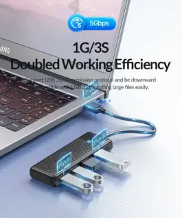 Orico хъб USB3.0 HUB 4 port Black – PAPW4A-U3-015-BK