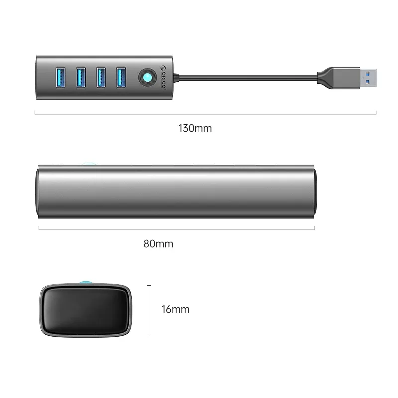 Orico хъб HUB USB3.0 4 port, Aluminium, Grey - PDD4U-U3-015-GY - Image 80