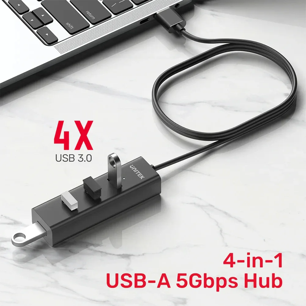 Unitek хъб USB3.0 HUB 4 port, 1.2m cable, aux USB-C power input - Y-3089V01 - Image 58