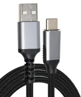 VCom Кабел USB 3.1 Micro type C / USB 2.0 AM Black – CU405M-1.8m