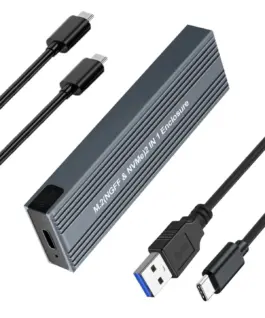 VCom външна кутия за диск Storage Case – M.2 NVMe/SATA/NGFF M/B key – 10Gbps USB3.1 Type-C/A –