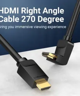Vention Кабел HDMI Right Angle 270 Degree v2.0 M / M 4K/60Hz Gold – 1.5M Black –