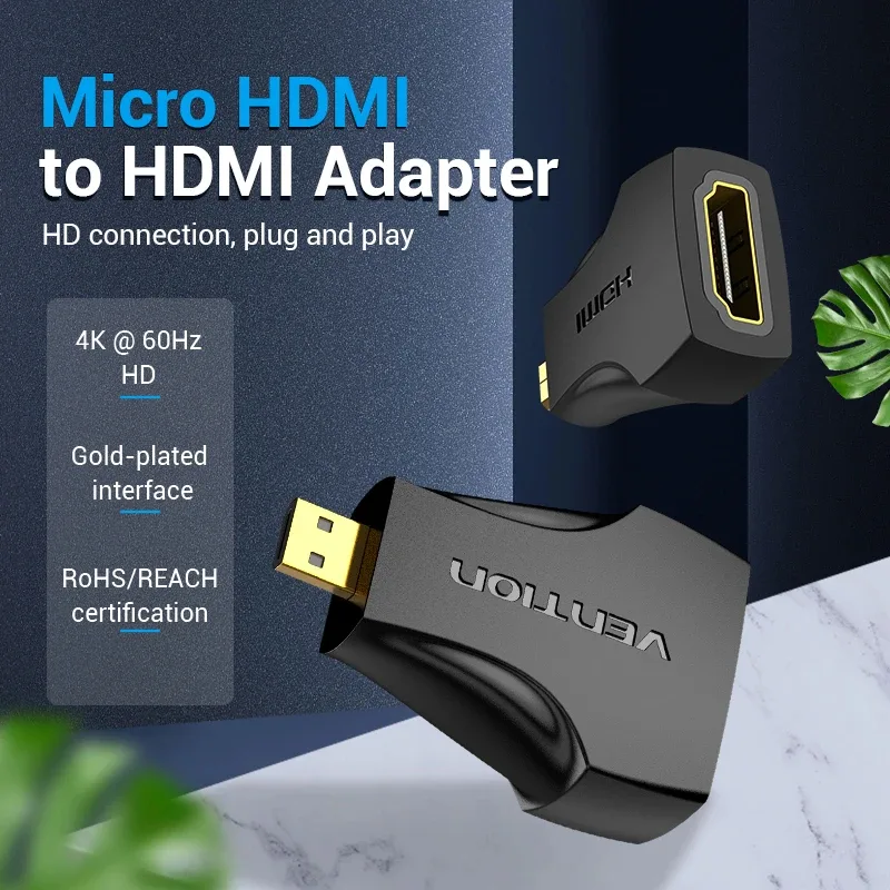 Vention Адаптер Adapter Micro HDMI M / HDMI F Black - AITB0 - Image 2
