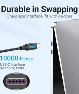 Vention Кабел USB 2.0 Type-C to Type-C – 1M Black 5A Fast Charge –
