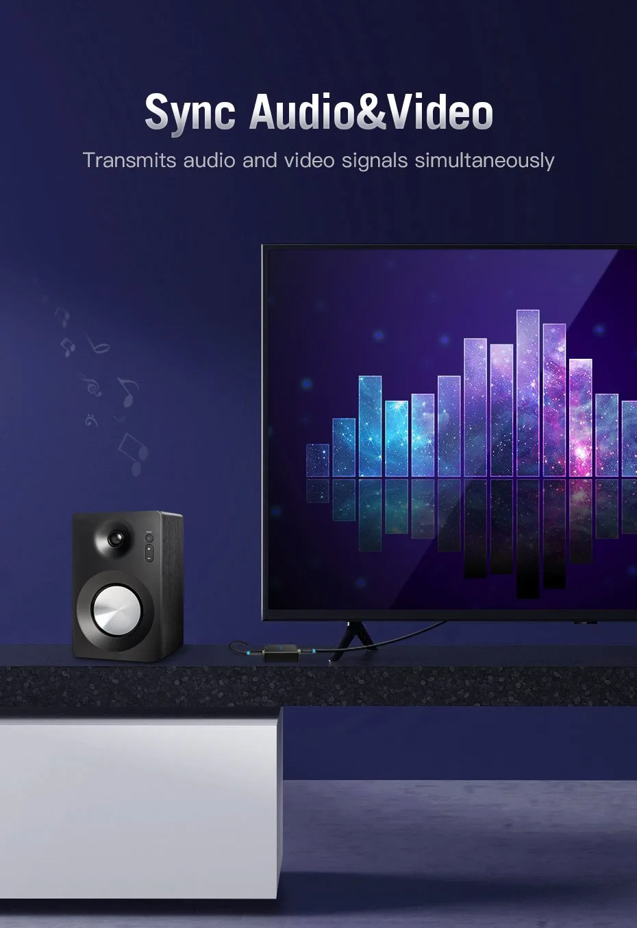 Vention Кабел HDMI v2.0 M / M 4K/60Hz Gold - 0.75M Black - AACBE - Image 40