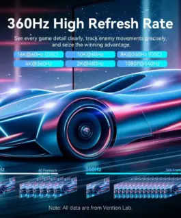 Vention Кабел Cable – Display Port v2.1 DP M / M Black 16K@60Hz