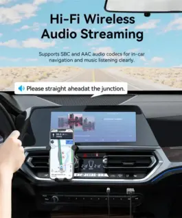 Vention блутут за кола за разговори и музика Car Bluetooth 5.4 audio receiver USB