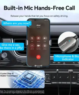 Vention блутут за кола за разговори и музика Car Bluetooth 5.4 audio receiver USB