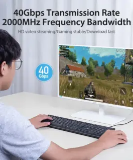 Vention Кабел LAN SFTP Cat.8 Patch Cable – 1.5M Black 40Gbps –