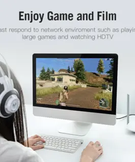 Vention Кабел LAN SSTP Cat.7 Patch Cable – 0.5M Black 10Gbps –