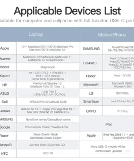 Alternative view of Vention кабел Cable Type-C to HDMI - 2.0m 4K Black - CGUBH