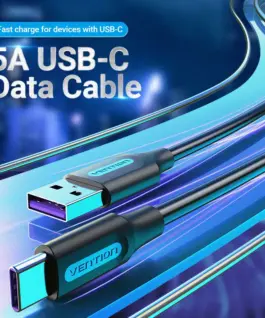 Alternative view of Vention Кабел USB 3.1 Type-C / USB 2.0 AM - 0.5M Black 5A Fast Charge - CORBD