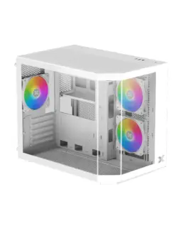Alternative view of Xigmatek кутия Case mATX - Cubi M Arctic - 6 ARGB Fans