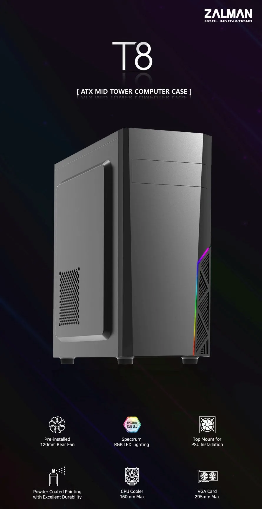 Zalman кутия за компютър Case ATX - T8 - RGB - Image 13