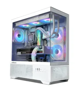 Alternative view of Zalman кутия Case ATX - Chronix WHITE V2 - 3 x 120 mm A-RGB, USB-C, Tempered Glass