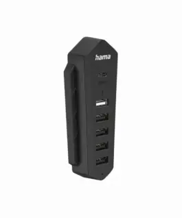HAMA Хъб за Playstation 5 6in1 USB (1x USB-C 5x USB-A) черно