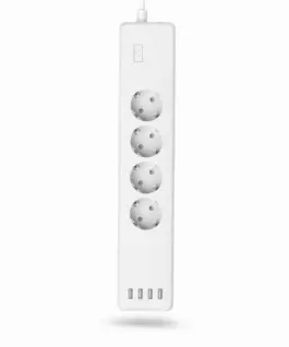 Alternative view of HAMA Смарт разклонител Wi-Fi  2.4Ghz, 4 гнезда, 4xUSB, 1.7 m, бял