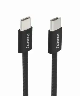 Alternative view of HAMA Кабел за зареждане "Fabric", USB-C - USB-C, 1 m, Nylon, черен