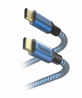 Alternative view of Кабел "Relfective" USB-C мъжко- USB-C мъжко, 1.5м, 480Mb/s, син