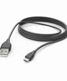 HAMA Кабел за зареждане USB-A - Micro-USB 3 m черен
