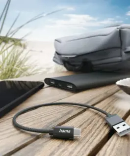 Alternative view of HAMA Кабел за зареждане, USB-C -USB A, 0.2м, черен