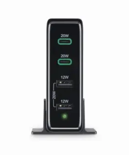 Alternative view of HAMA Зарядна станция 4 порта, 60W, 2 x USB-C, 2 x USB-A, PD, Fast Charge