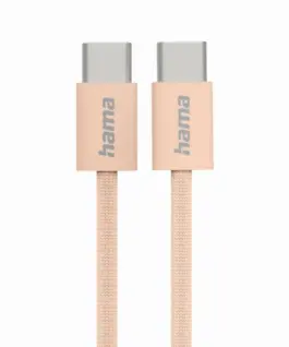 HAMA Кабел за зареждане "Fabric" USB-C - USB-C 1 m Nylon оранжев