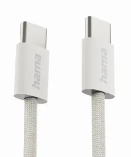 Alternative view of HAMA Кабел за зареждане "Fabric", USB-C - USB-C, 1 m, Nylon, сив