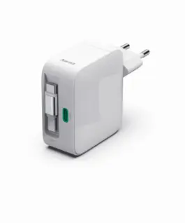 HAMA Бързо зарядно 65 W GaN 2x USB-C с разтегателен кабел 0.7м