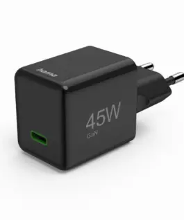 HAMA Бързо мини зарядно GaN USB-C PD 45 W черно