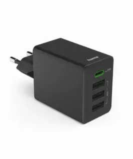 Alternative view of HAMA Мини Зарядно 220V 35 W, 1x USB-C PD, 3x USB-A, Черно