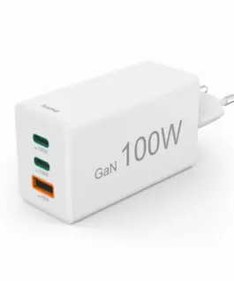 HAMA Бързо зарядно 220V 100 W GaN 2x USB-C PD 1x USB-A QC