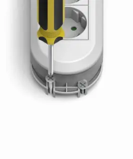 Alternative view of HAMA Разклонител 6 гнезда на 90°, бутон за вкл./изкл., стенен монтаж, 2 м, бял