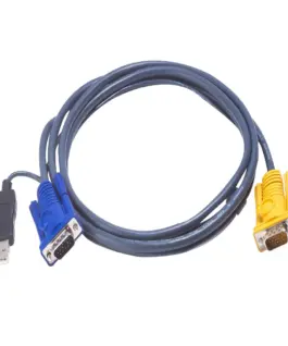 KVM кабел ATEN PC HDB and USB към 3in1 SPHD(Keyboard/Mouse/Video) Вграден PS/2 към USB конвертор 1.8