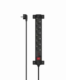 Разклонител HAMA Въртящ се 6 гнезда 1.4м Защита от пренапрежение Бутон