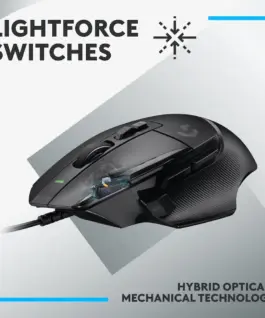 Alternative view of Геймърска мишка Logitech, G502 X, Оптична,  Жична, USB, Черна