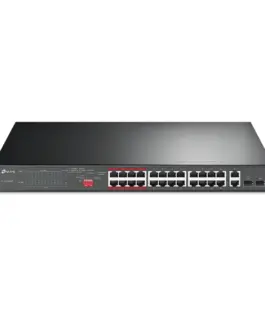 24-портов неуправляем 10/100 Mbps комутатор TP-Link TL-SL1226P с 2-гигабитни PoE+ порта