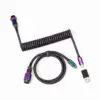 Кабел за клавиатура Keychron Premium Aviator Straight USB-C - USB-C Rainbow Plated